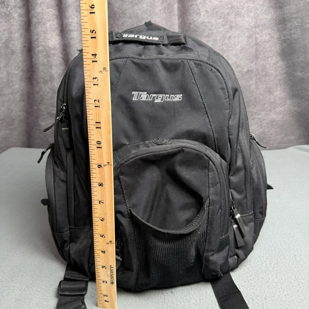 Targus Laptop Backpack Black Ballistic Nylon Multi-Pocket Travel Commuter Bag